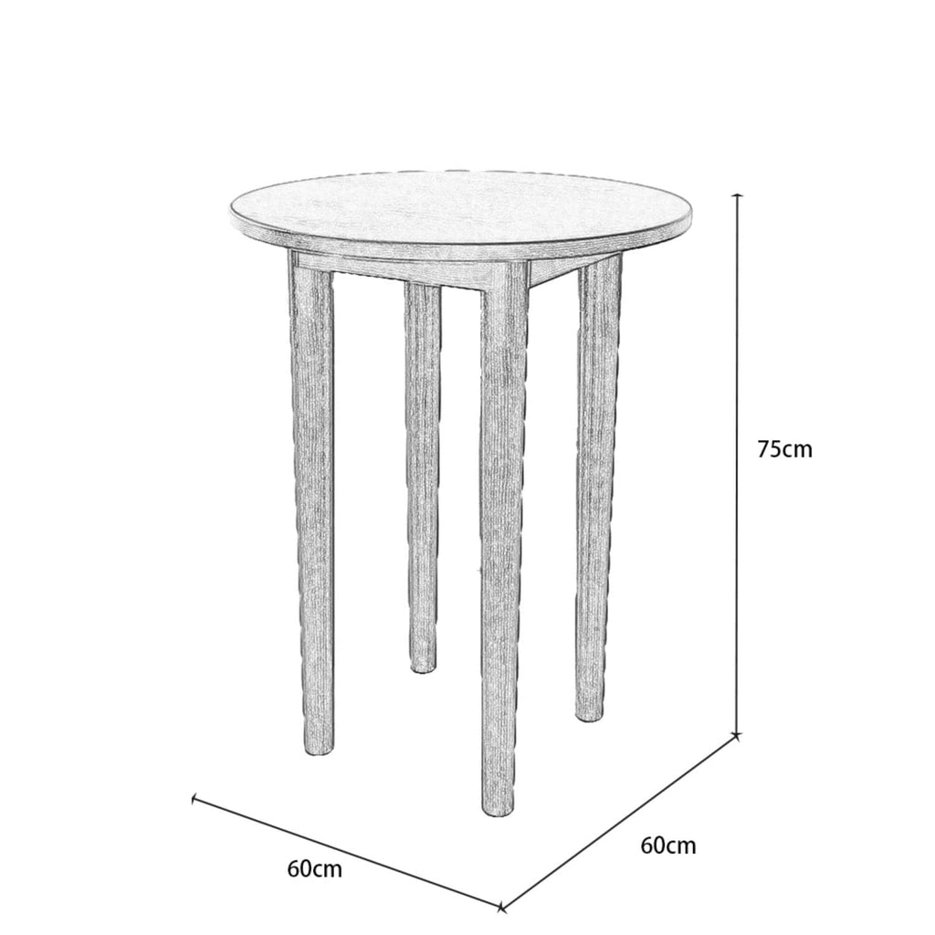 Luna Round Dining Table Set With 2-4 Beach Wood Chairs