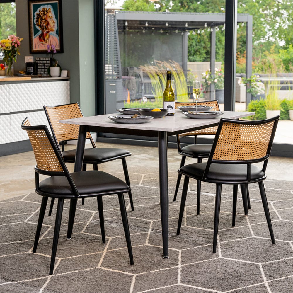 Lisa Rectangle Marbled Effect Dining Table