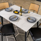 Lisa Rectangle Marbled Effect Dining Table