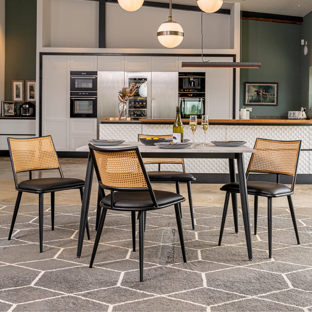 Lisa Rectangle Marbled Effect Dining Table