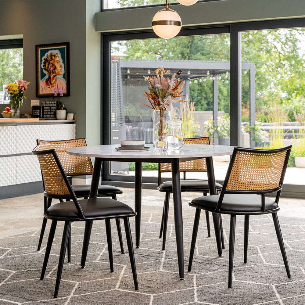 Lisa Round Marbled Effect Dining Table