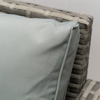 Lotus 7 Seater Rattan Garden Recliner Cube Sofa Set In Grey