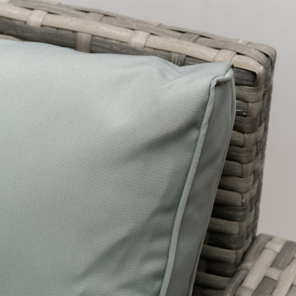 Lotus 7 Seater Rattan Garden Recliner Cube Sofa Set In Grey