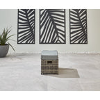 Lotus 7 Seater Rattan Garden Recliner Cube Sofa Set In Grey