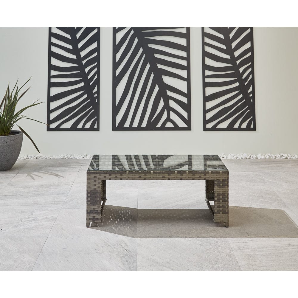 Lotus 7 Seater Rattan Garden Recliner Cube Sofa Set In Grey