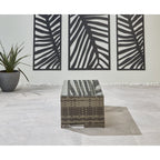 Lotus 7 Seater Rattan Garden Recliner Cube Sofa Set In Grey