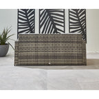 Lotus 7 Seater Rattan Garden Recliner Cube Sofa Set In Grey