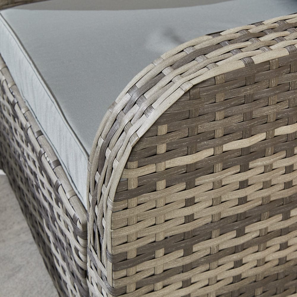 Lotus 9 Seater Rattan Garden Furniture Recliner Cube Sofa Set with Fire Pit Option