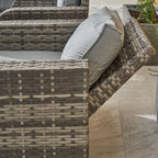 Lotus 9 Seater Rattan Garden Furniture Recliner Cube Sofa Set with Fire Pit Option