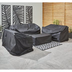 Lotus 9 Seater Rattan Garden Furniture Recliner Cube Sofa Set with Fire Pit Option