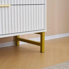 Mercury Ridged 5 Drawers Chset Storage Cabinet In White