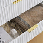 Mercury Ridged 5 Drawers Chset Storage Cabinet In White