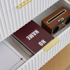 Mercury Ridged 5 Drawers Chset Storage Cabinet In White