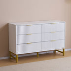Mercury Ridged 6 Drawers Chest Beside Storage Cabinet In White