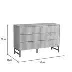 Mercury Ridged 6 Drawers Chest Beside Storage Cabinet In White