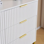 Mercury Ridged 6 Drawers Chest Beside Storage Cabinet In White