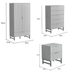 Mercury Ridged 4 Piece  Bedroom Furniture Set Wardrobe Bedside Set