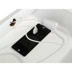 Mercury Ridged Beside Storage Cabinet Bedside Table with Light Strip and Rechargeable Plug