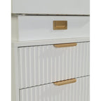 Mercury Ridged Beside Storage Cabinet Bedside Table with Light Strip and Rechargeable Plug