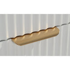 Mercury Ridged Beside Storage Cabinet Bedside Table with Light Strip and Rechargeable Plug