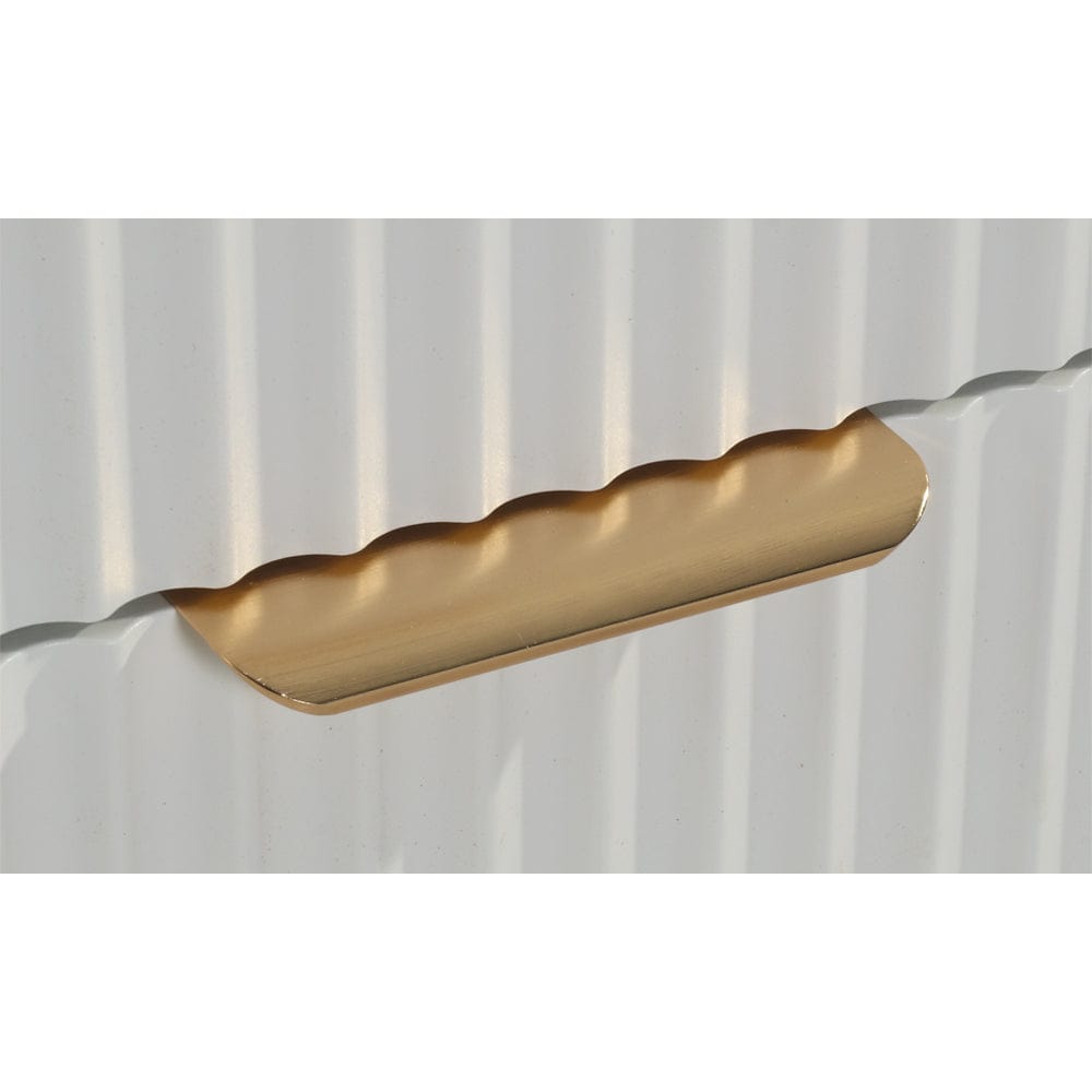 Mercury Ridged Beside Storage Cabinet Bedside Table with Light Strip and Rechargeable Plug