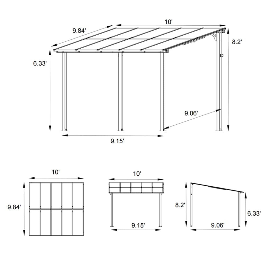 Nice Aluminium pergola Wall Gazebo Event Shelter For Garden Patio