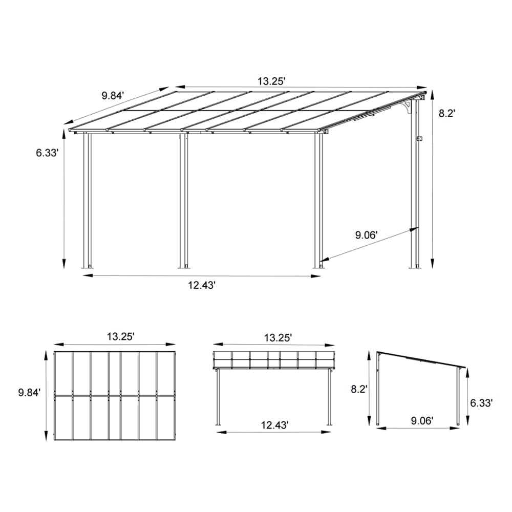 Nice Aluminium pergola Wall Gazebo Event Shelter For Garden Patio