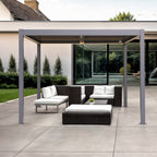Berlin Outdoor Garden Patio Aluminium Pergola with Roof and Led Lighting