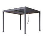 Berlin Outdoor Garden Patio Aluminium Pergola with Roof and Led Lighting