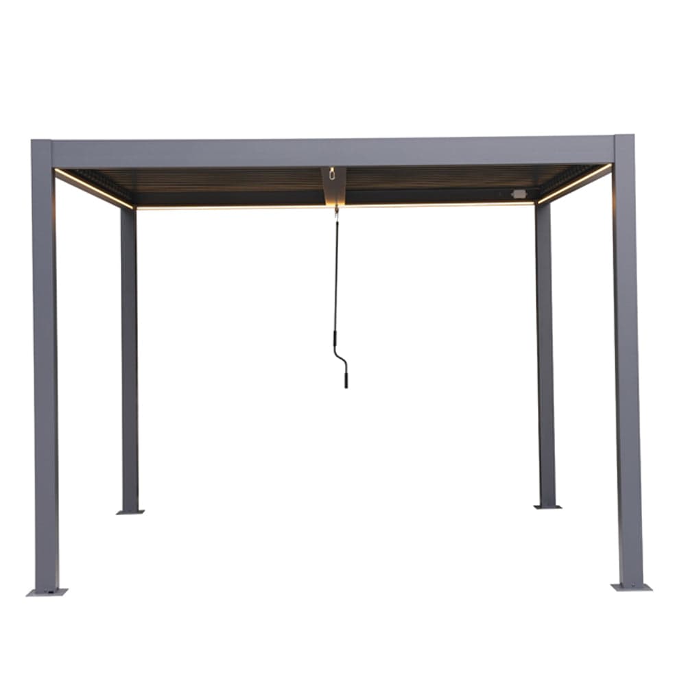 Berlin Outdoor Garden Patio Aluminium Pergola with Roof and Led Lighting