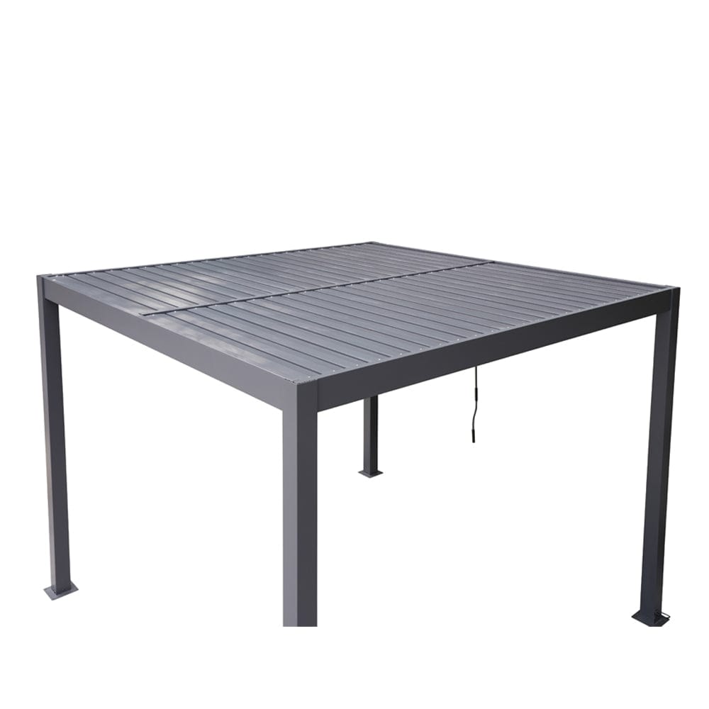 Berlin Outdoor Garden Patio Aluminium Pergola with Roof and Led Lighting