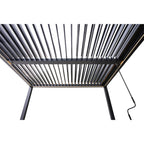 Berlin Outdoor Garden Patio Aluminium Pergola with Roof and Led Lighting