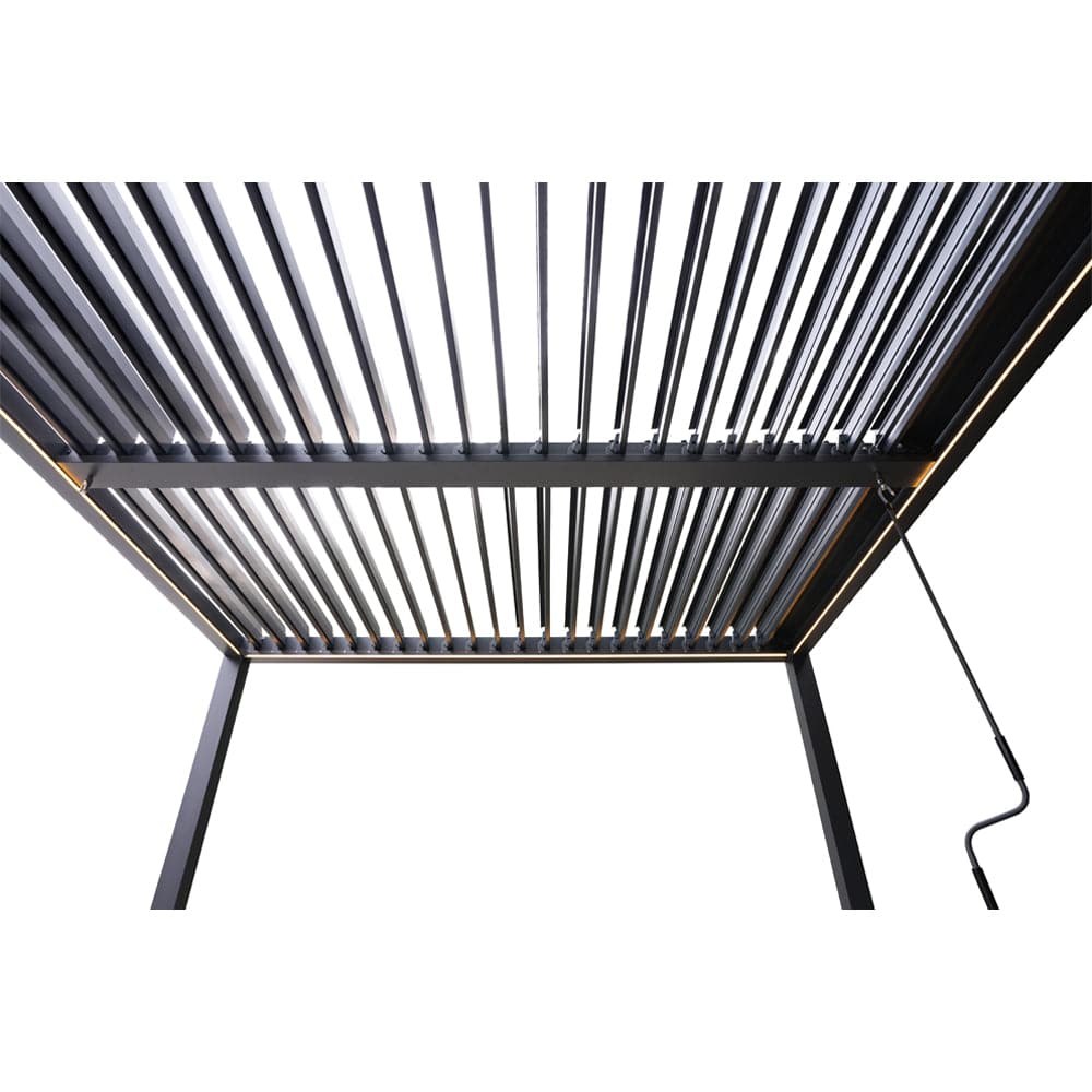 Berlin Outdoor Garden Patio Aluminium Pergola with Roof and Led Lighting