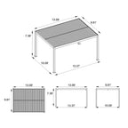 Berlin Outdoor Garden Patio Aluminium Pergola with Roof and Led Lighting