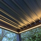 Berlin Outdoor Garden Patio Aluminium Pergola with Roof and Led Lighting