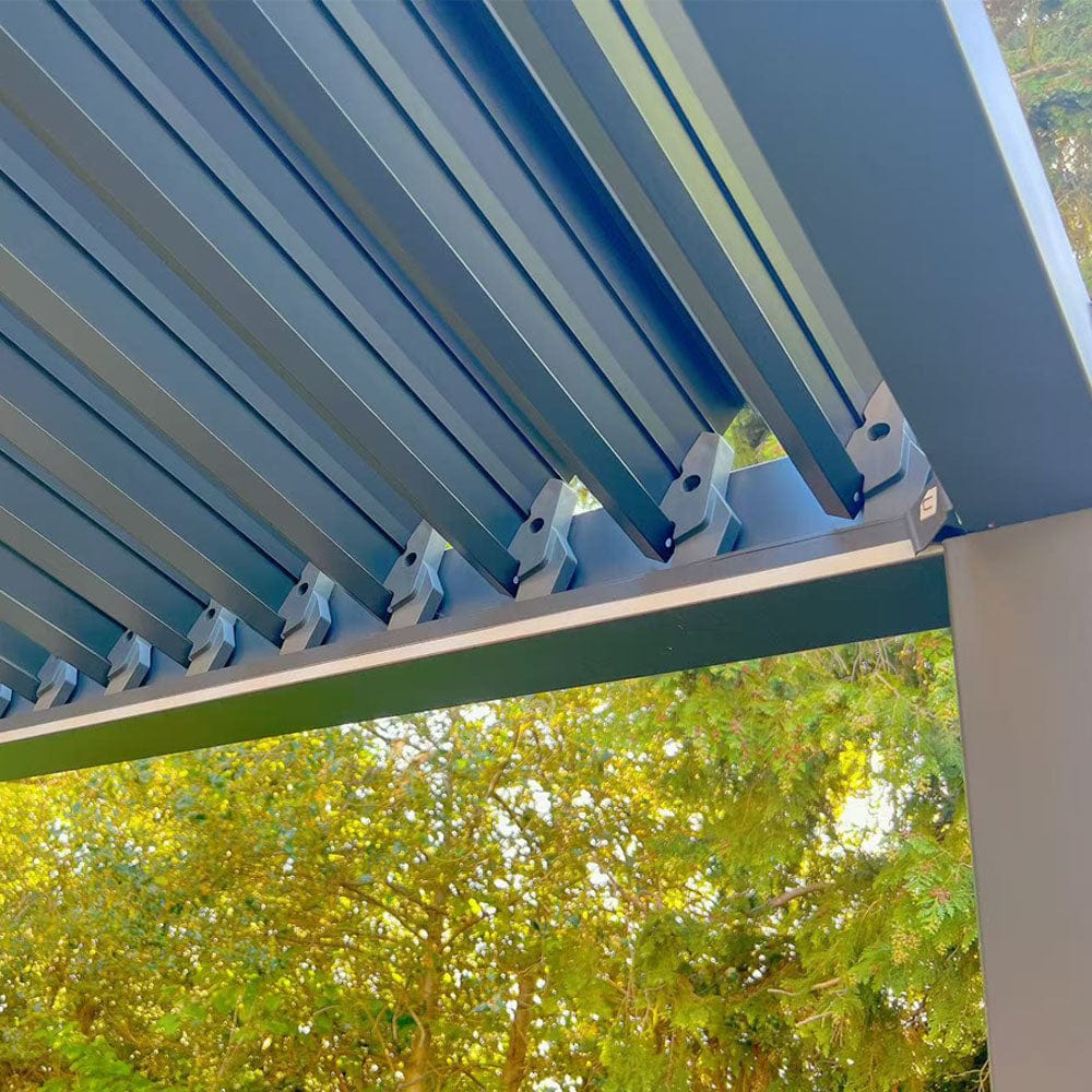 Berlin Outdoor Garden Patio Aluminium Pergola with Roof and Led Lighting