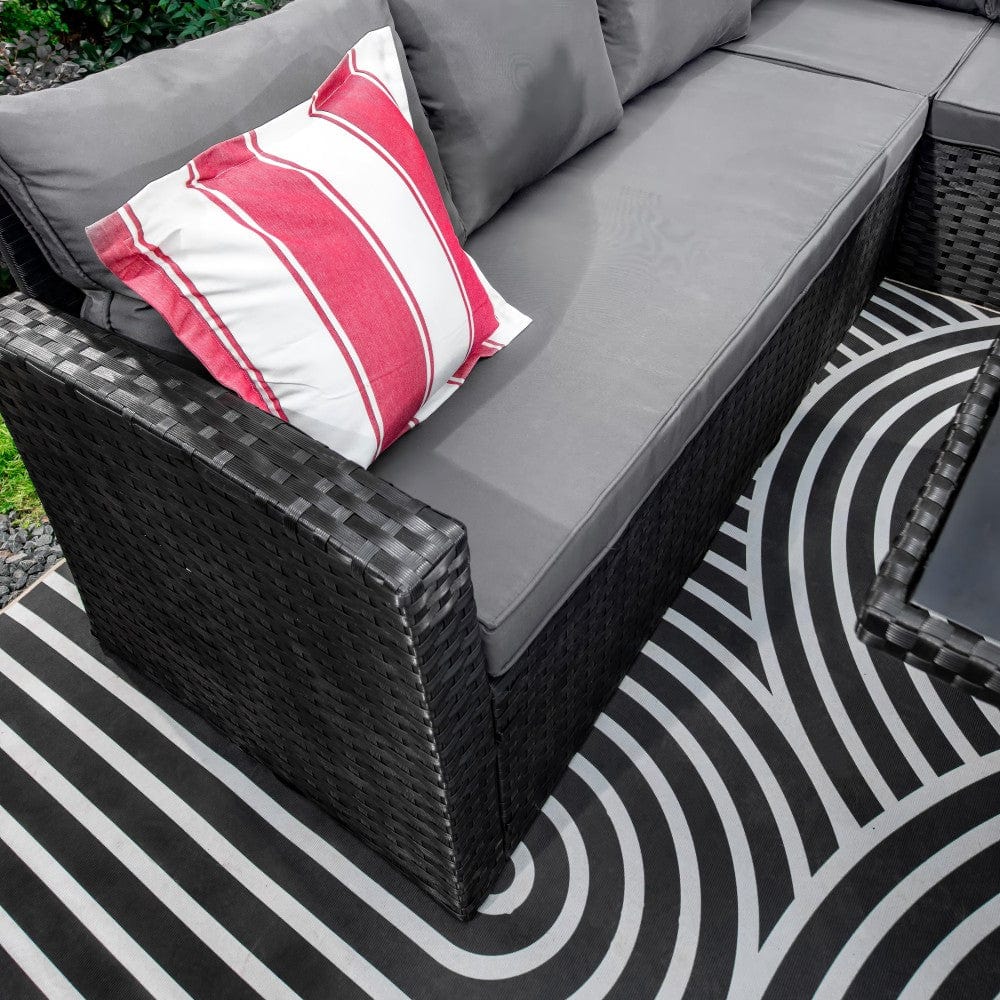 Rosen 11 Seater Rattan Garden Furniture Fire Pit Dining Corner Sofa Cube Set