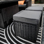 Rosen 11 Seater Rattan Garden Furniture Fire Pit Dining Corner Sofa Cube Set