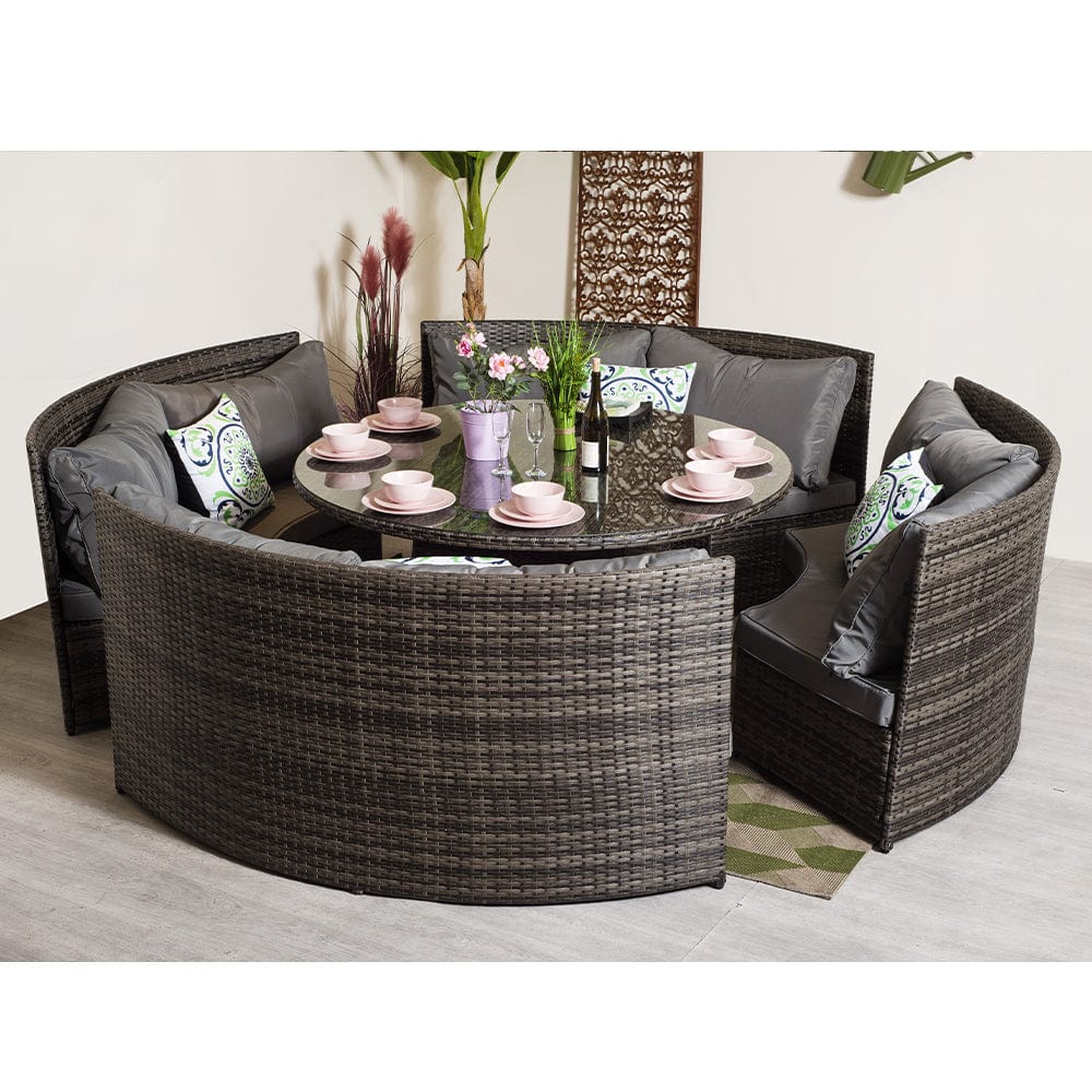 Rosen 8 Seater Round Rattan Garden Furniture Set