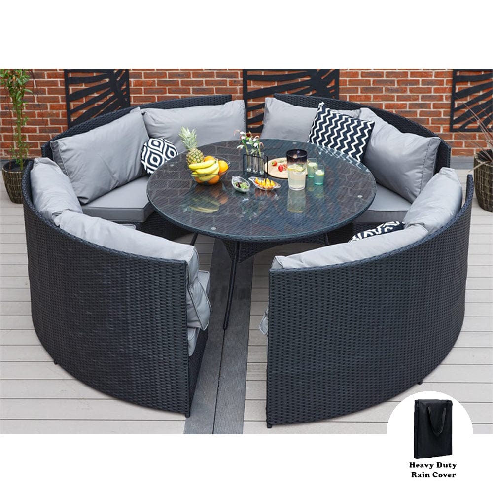 Rosen 8 Seater Round Rattan Garden Furniture Set