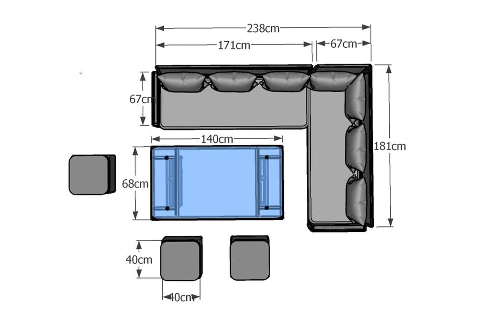 Rosen 9 Seater Rattan Garden Dining Set In Grey