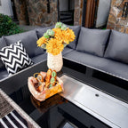 Rosen 9 Seater Fire Pit Rattan Garden Furniture Corner Dining Sofa Set