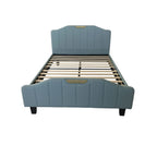 Retro PU Leather Upholstered Bed Frame Double Bed Frame