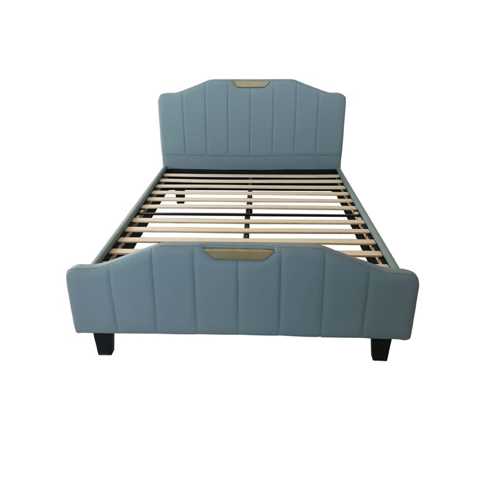 Retro PU Leather Upholstered Bed Frame Double Bed Frame