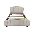 Retro PU Leather Upholstered Bed Frame Double Bed Frame