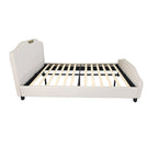 Retro PU Leather Upholstered Bed Frame Double Bed Frame