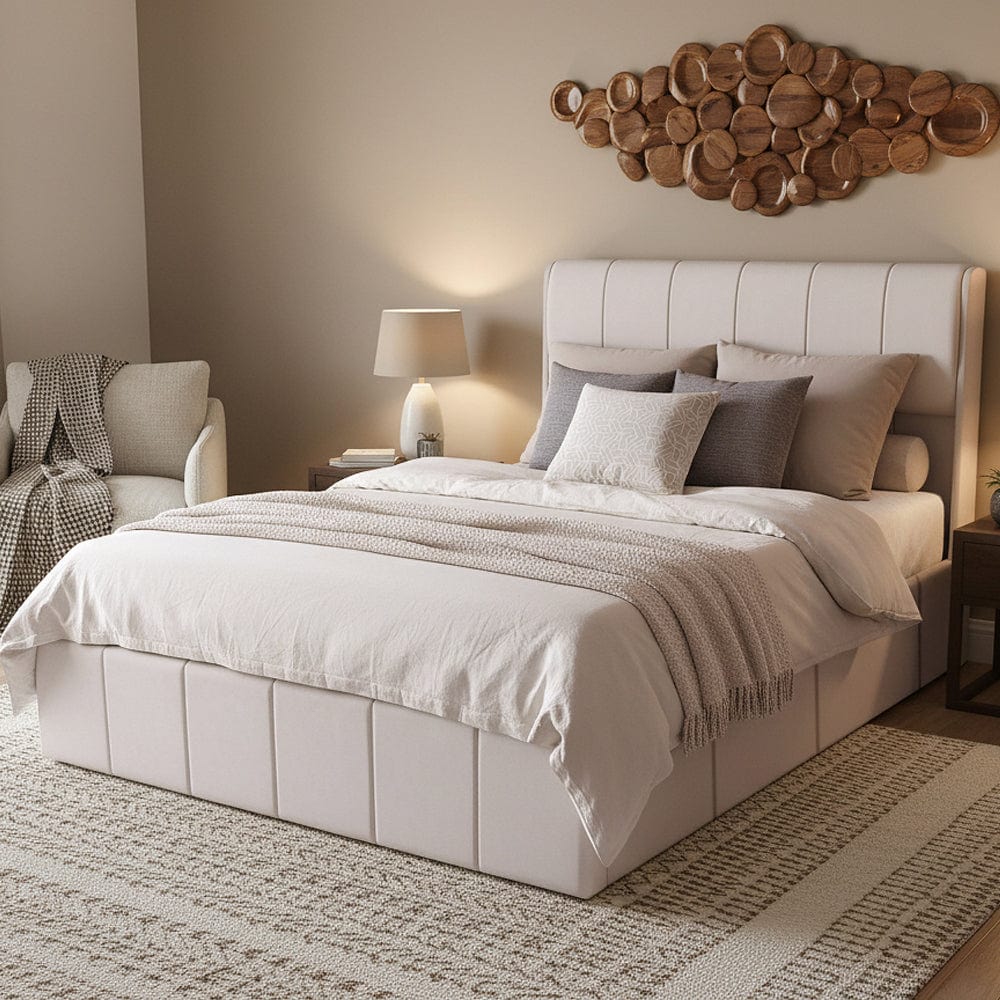 Velvet Upholstered Lift Up Ottoman Bed Frame with 3 Drawers Double Bed