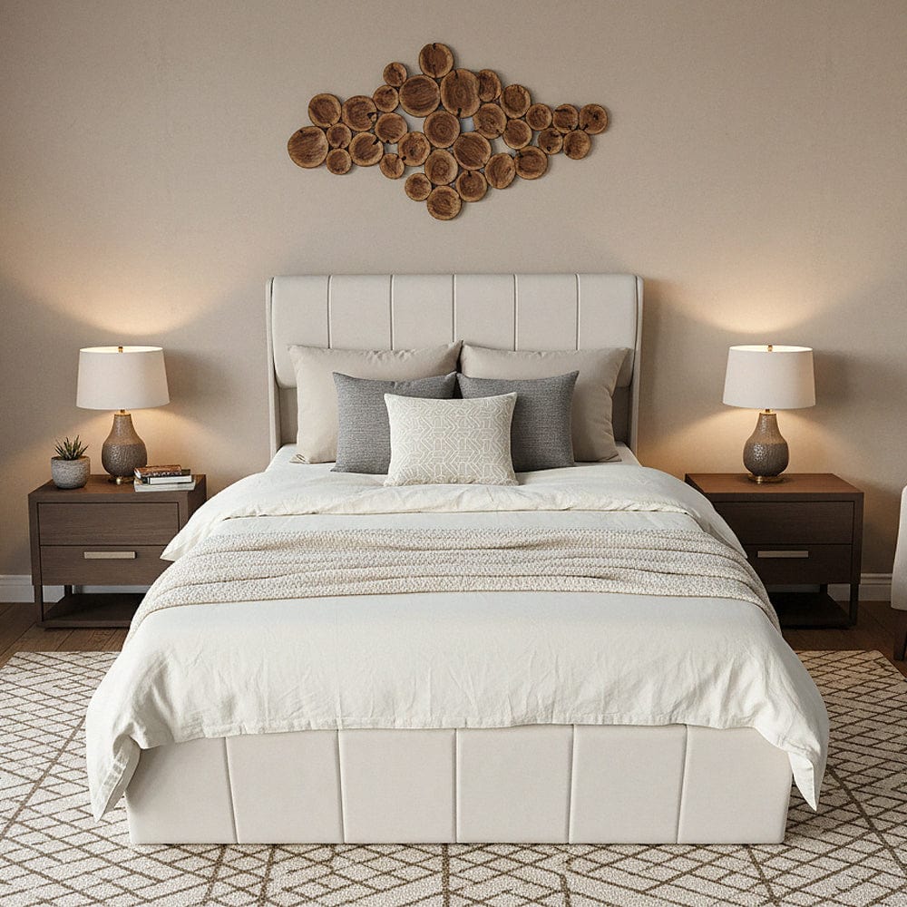 Velvet Upholstered Lift Up Ottoman Bed Frame with 3 Drawers Double Bed