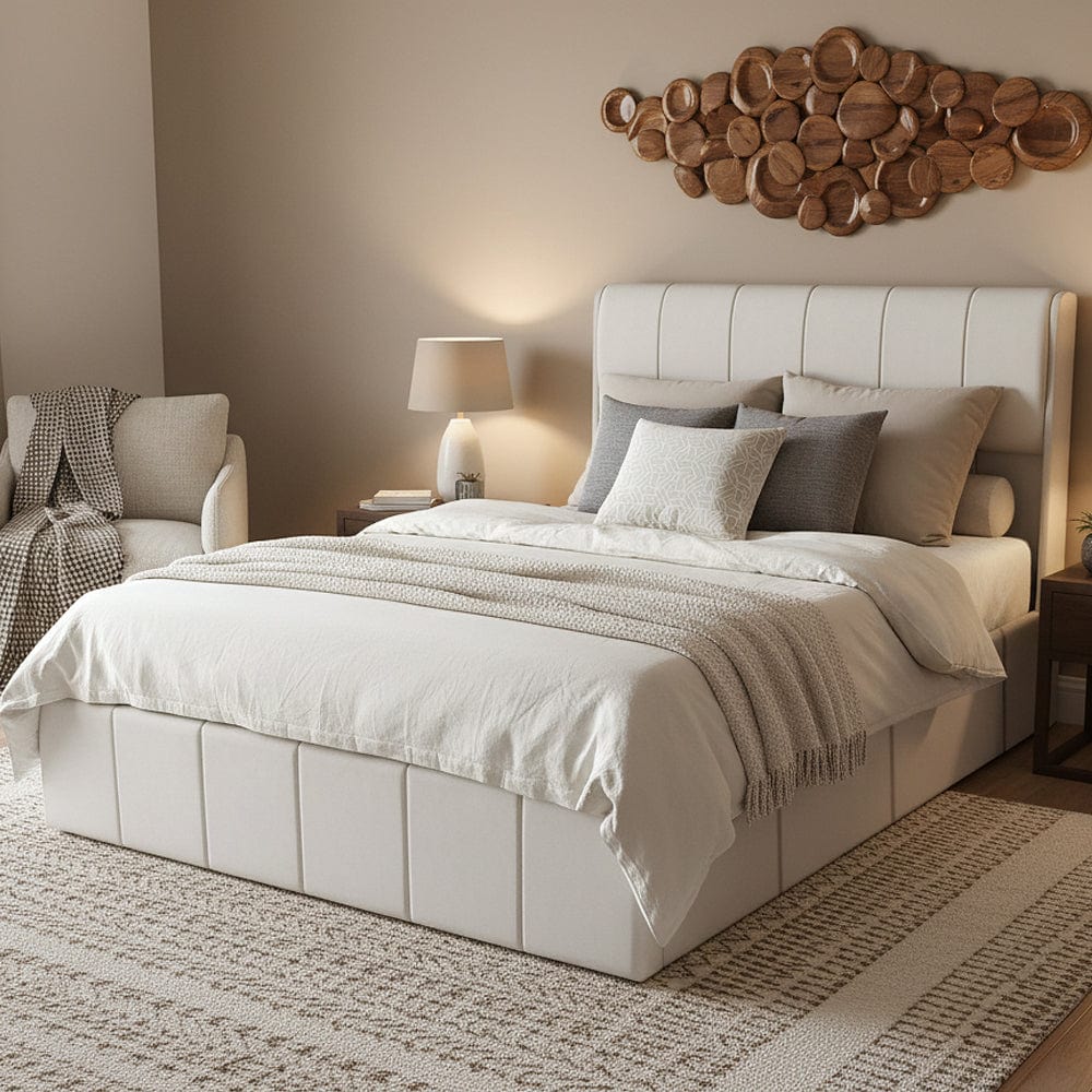 Velvet Upholstered Lift Up Ottoman Bed Frame with 3 Drawers Double Bed