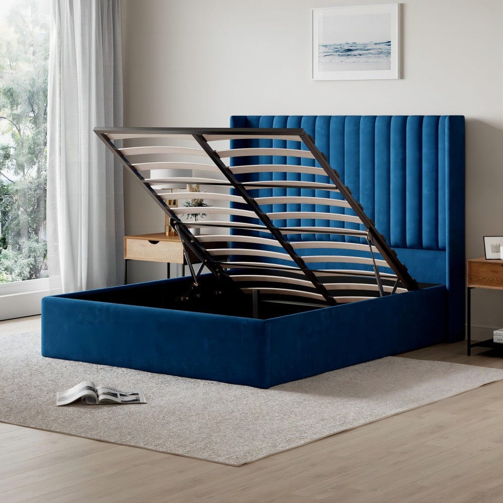 Russell Pneumatic Ottoman Storage Bed Double / King Bed Lift Up Storage Bed Frame